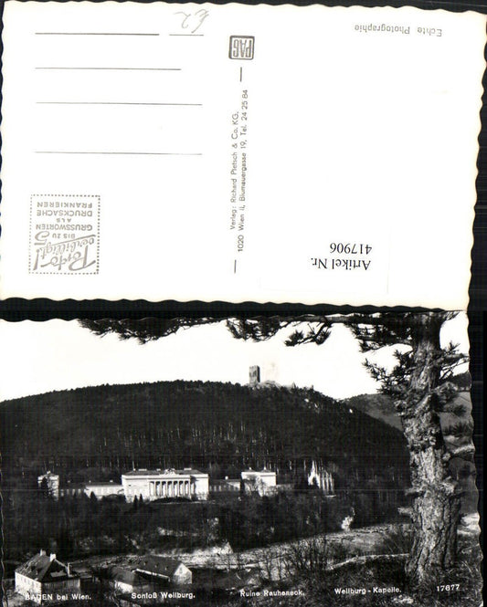 417906,Baden b. Wien Schloss Weilburg Ruine Rauheneck