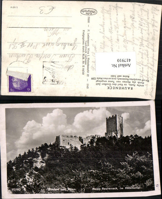 417910,Baden b. Wien Ruine Rauheneck im Helenental