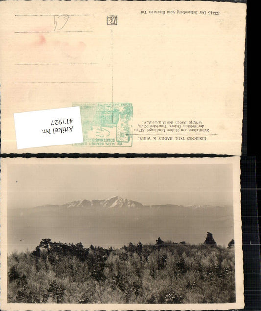 417927,Baden b. Wien Schneeberg vom Eisernes Tor Bergkulisse