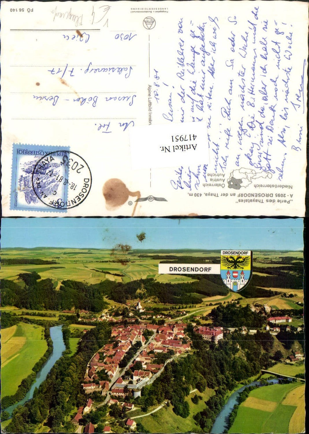 417951,Drosendorf an d. Thaya Totale pub Alpine Luftbild 56140