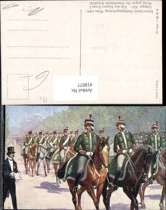 418077,C. Benesch Kaiser Jubiläums Huldigung Festzug Wien 1908 Gruppe XIV Monarchie pub B.K.W.I. 770/14