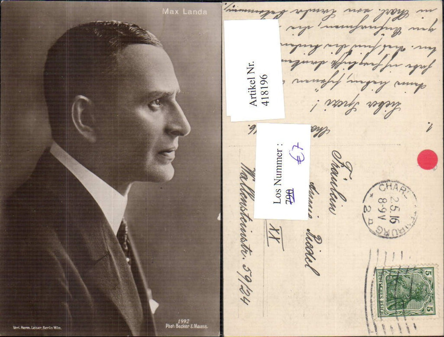 418196,Max Landa Schauspieler pub Leiser 1992