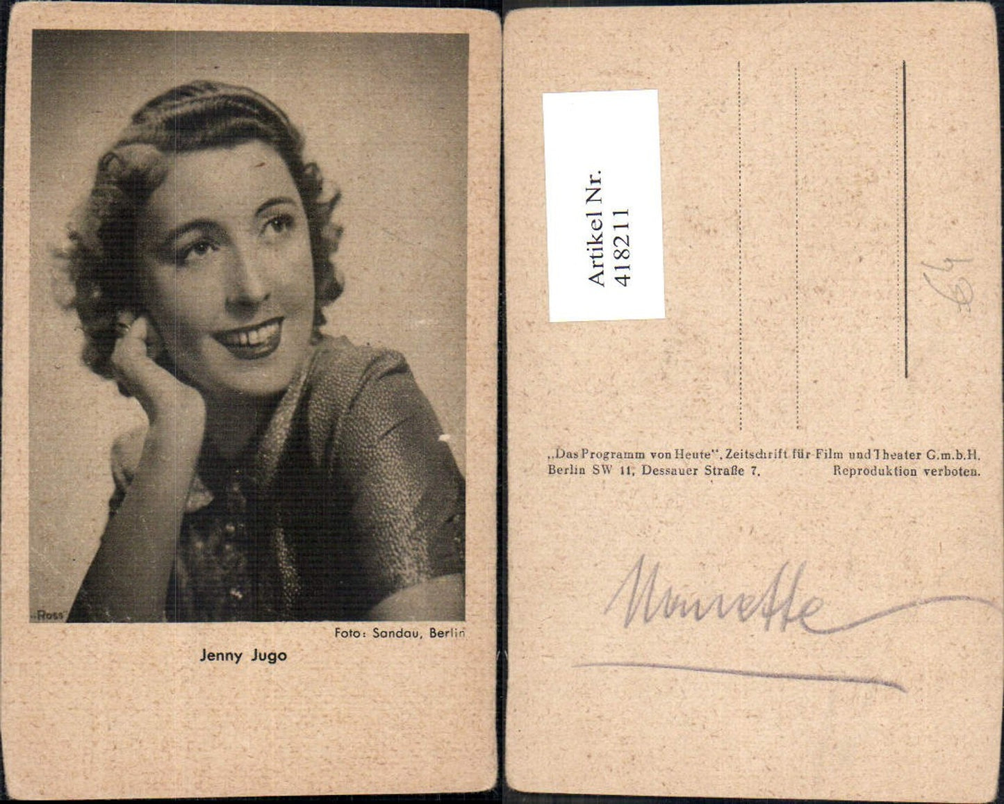 418211,Jenny Jugo Schauspielerin