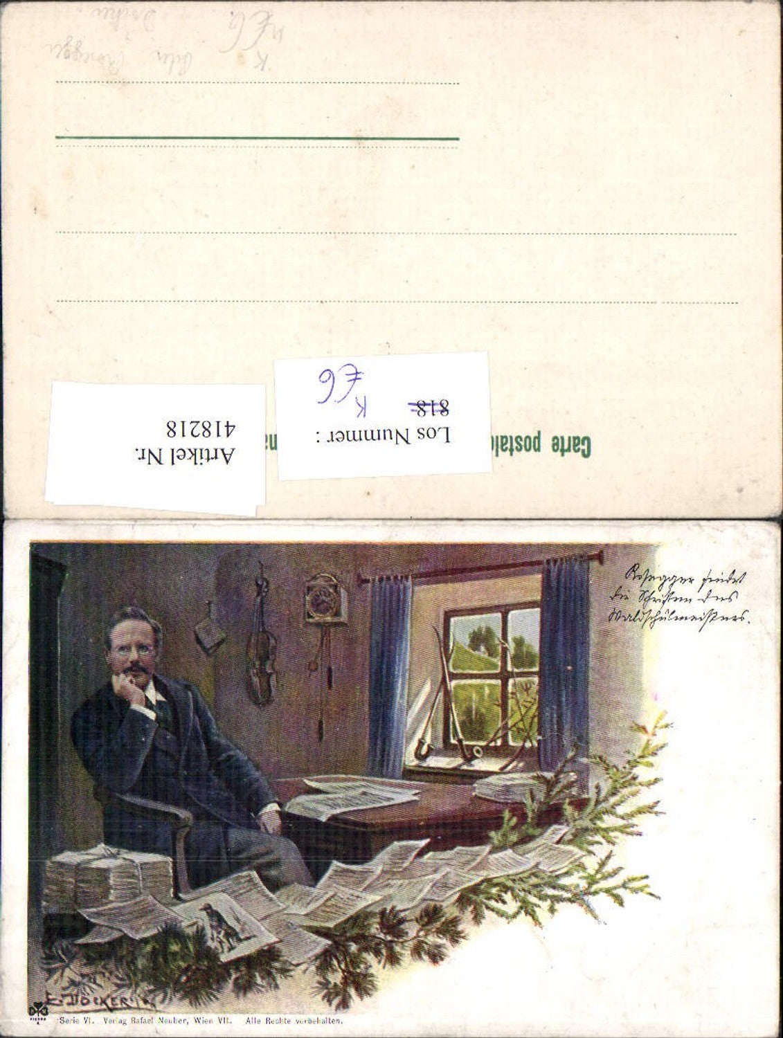 418218,Künstler Ak E. Döcker Peter Rosegger Schriftsteller Kunst Wissenschaft