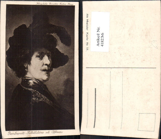418236,Künstler Ak Rembrandt Selbstbildnis als Offizier Kunst Wissenschaft