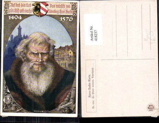 418237,Künstler Ak A. Welzl Hans Sachs Kunst Wissenschaft pub VDA 223