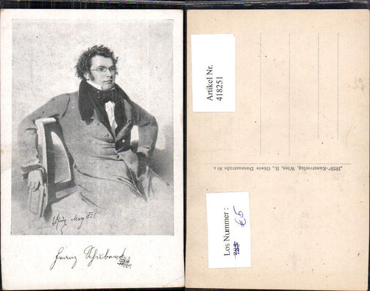 418251,Künstler Ak Franz Schubert Komponist Musik pub Iris