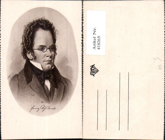 418265,Künstler Ak Franz Schubert Komponist Musik