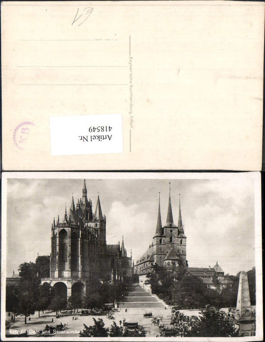 418549,Foto Ak Erfurt Kirche Dom u. Severikirche
