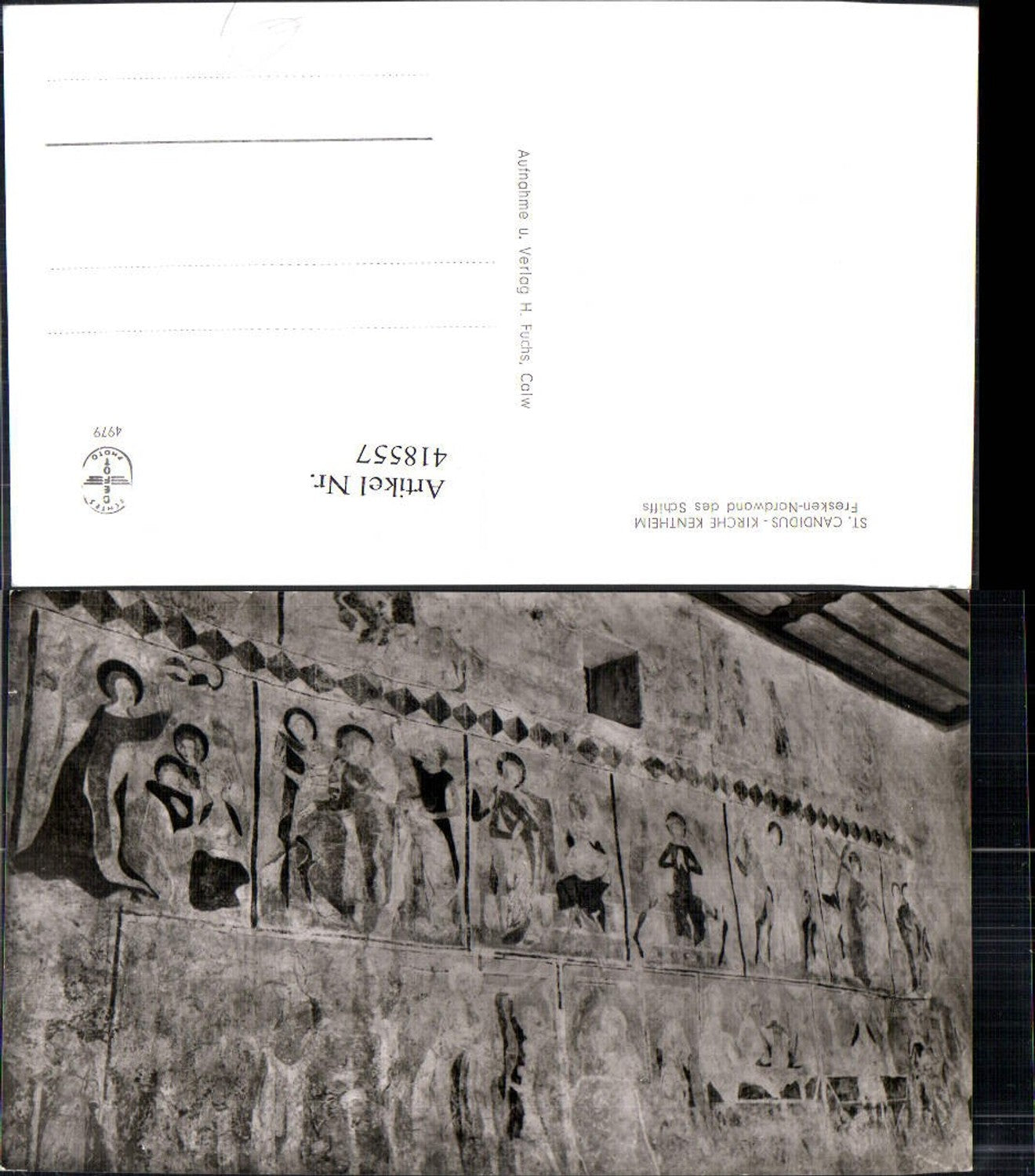 418557,Foto Ak St Candidus Kirche Kentheim Fresken Nordwand d. Schiffes