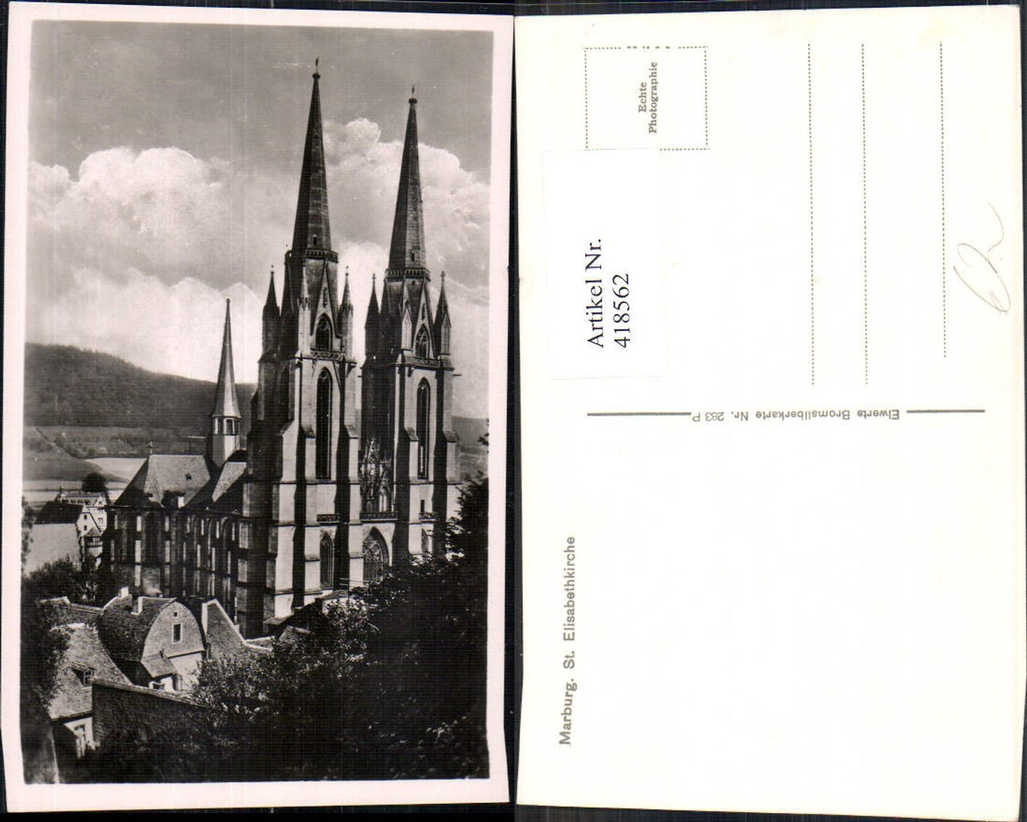 418562,Foto Ak Marburg St. Elisabethkirche Kirche