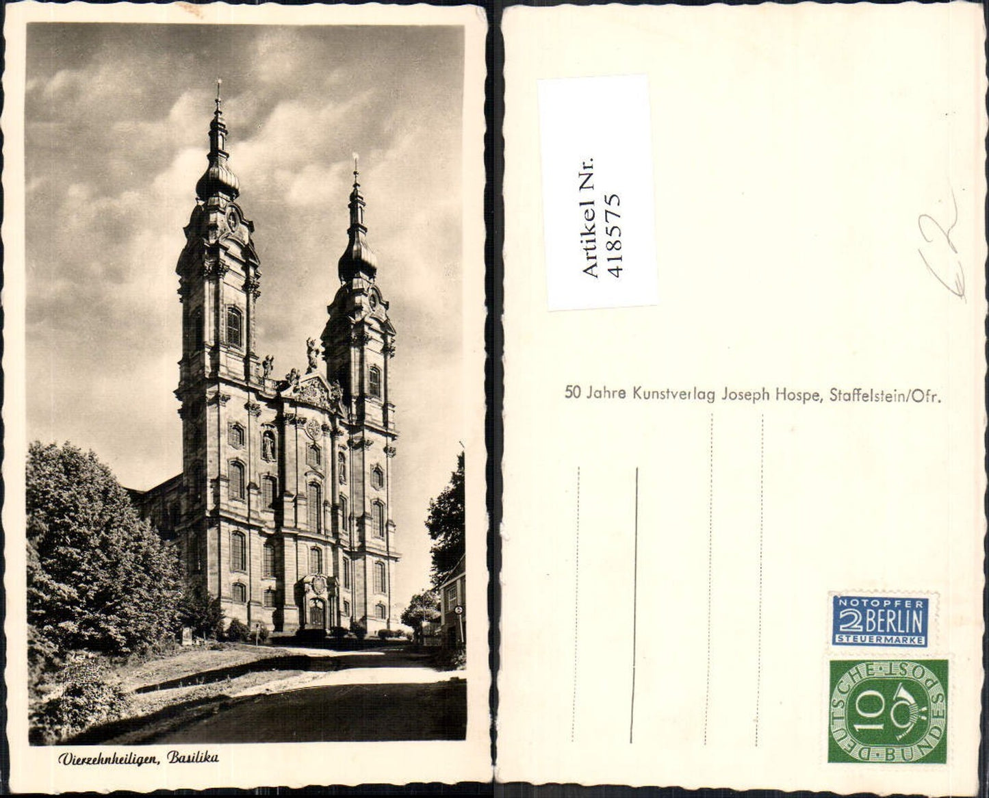 418575,Foto Ak Vierzehnheiligen Basilika Kirche