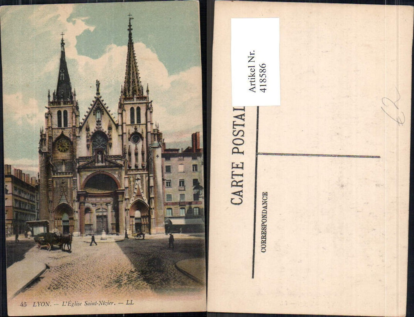 418586,Lyon L Eglise Saint-Nizier Kirche Kutsche
