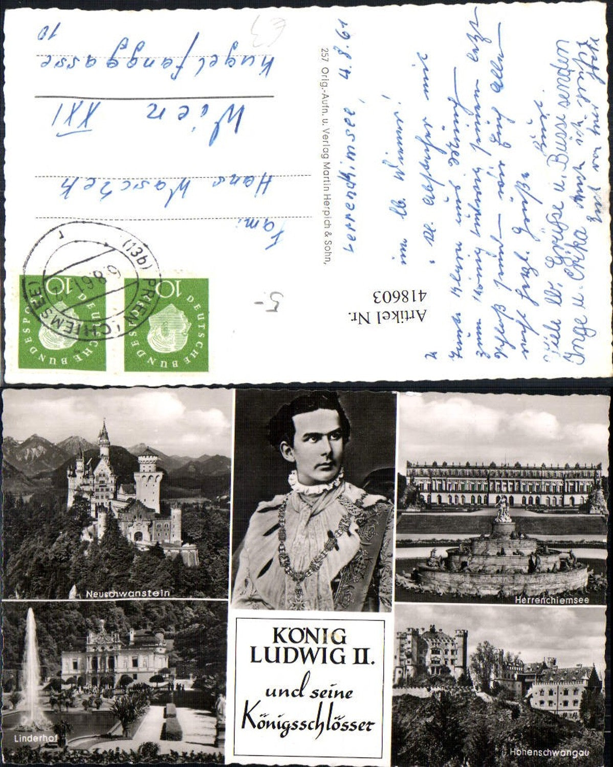 418603,Foto Mehrbild Ak Neuschwanstein Herrenchiemsee Linderhof Schlösser König Ludwig Adel