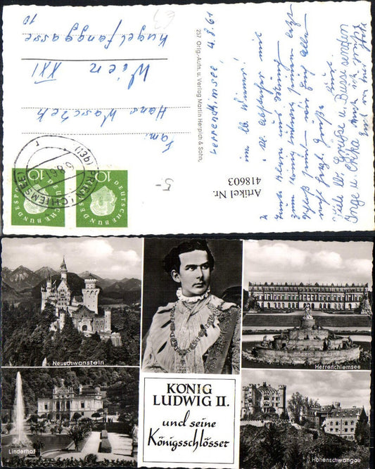 418603,Foto Mehrbild Ak Neuschwanstein Herrenchiemsee Linderhof Schlösser König Ludwig Adel
