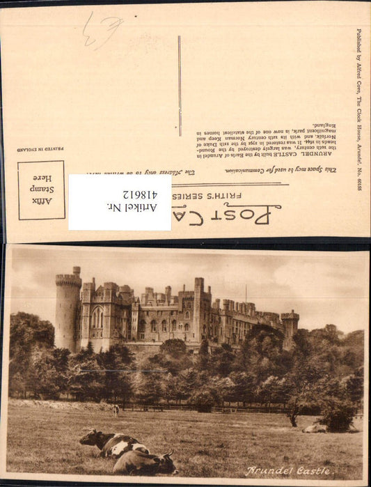 418612,Schloss Arundel Castle Kühe Rinder i. Vordergrund