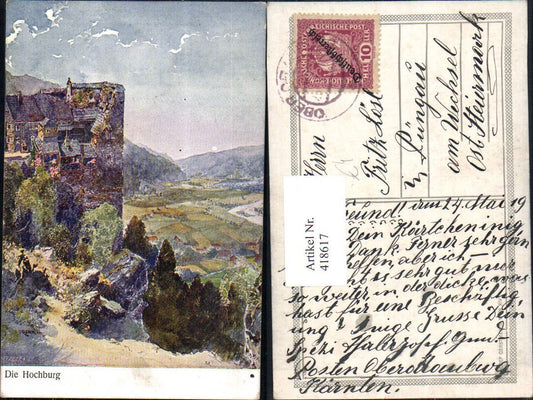 418617,Künstler Ak O. Elsner Die Hochburg Burg