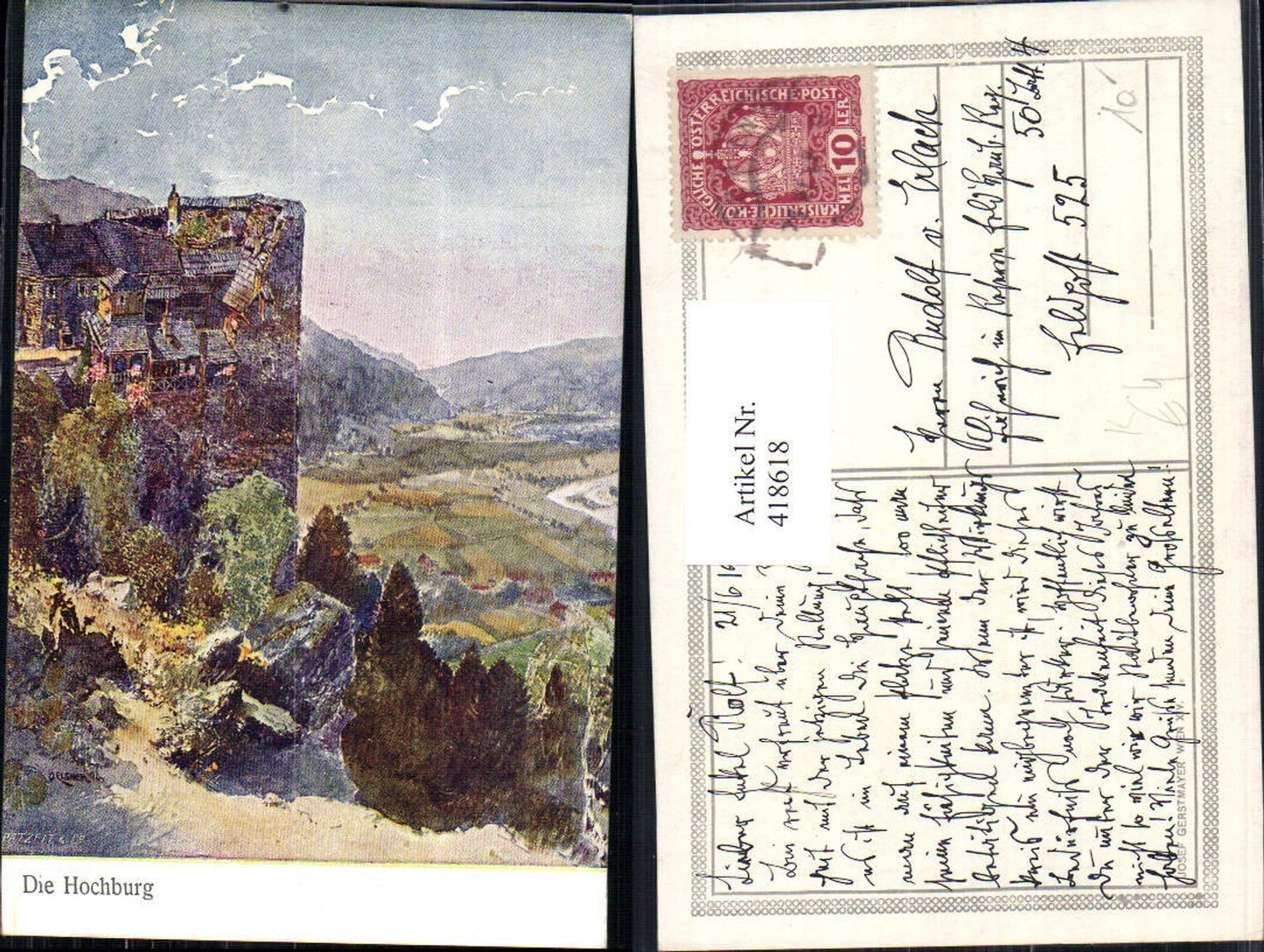 418618,Künstler Ak O. Elsner Die Hochburg Burg