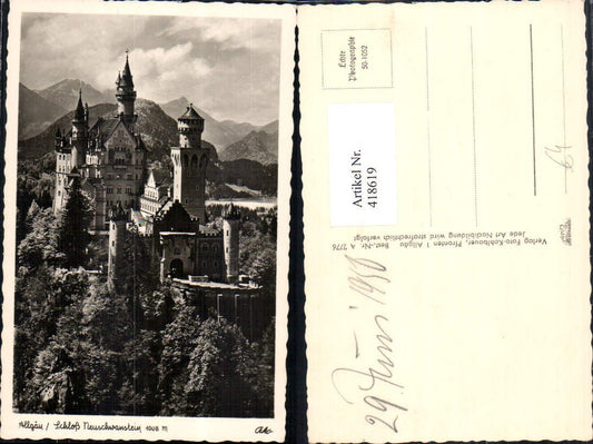418619,Foto Ak Allgäu Schloss Neuschwanstein