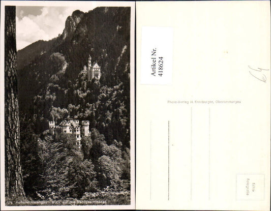 418624,Foto Ak Hohenschwangau Blick auf die Königsschlösser Schloss