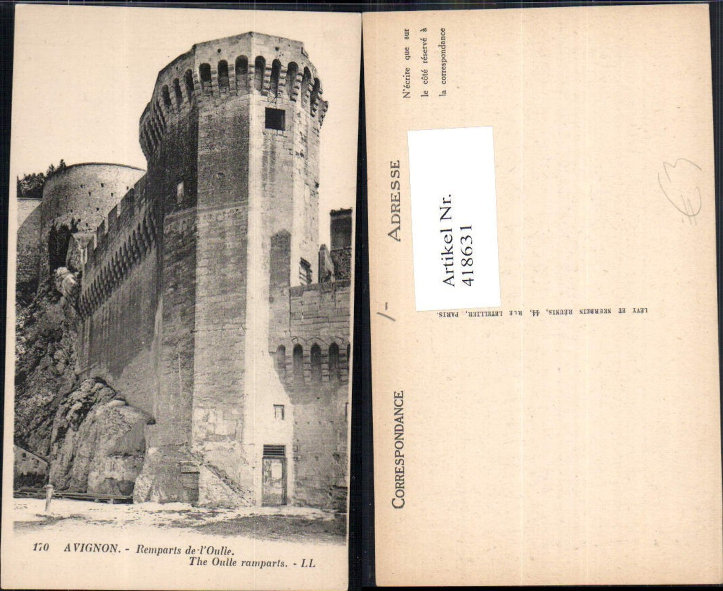 418631,Avignon Remparts de l Oulle The Oulle ramparts Burg
