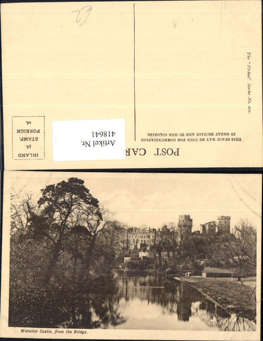 418641,Warwick Castle from the Bridge Schloss Burg