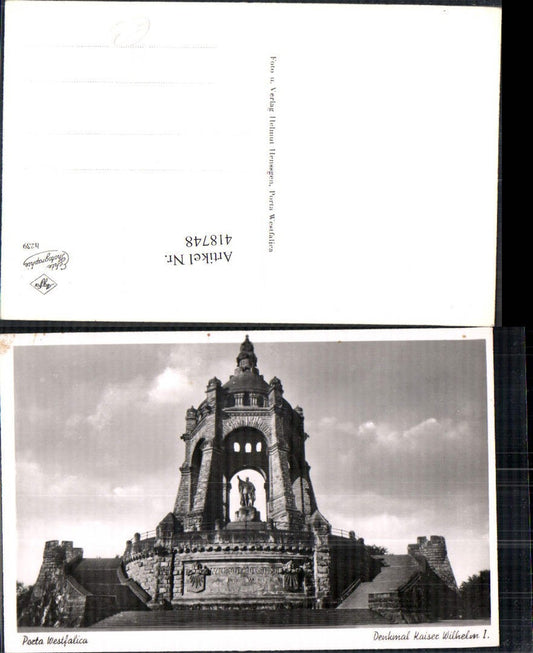 418748,Foto Ak Porta Westfalia Denkmal Kaiser Wilhelm I Statue Monument