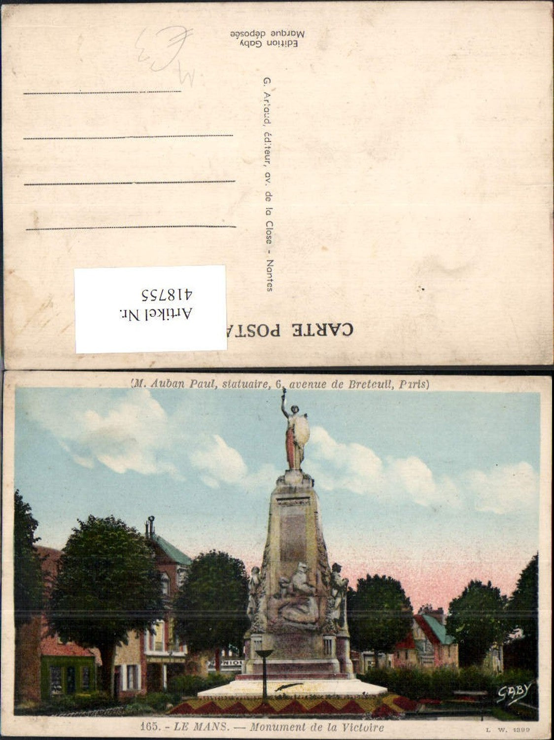 418755,Le Mans Monument de la Victoire Statue Monument