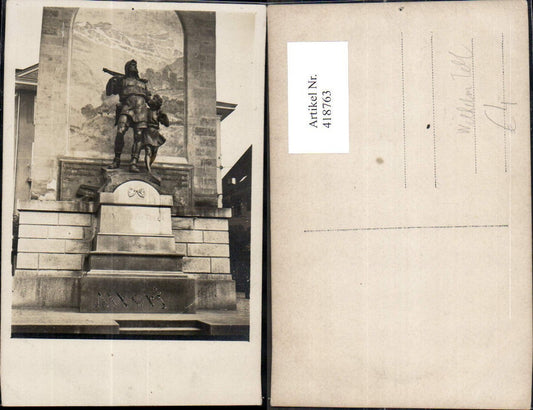 418763,Foto Ak Alborf Wilhelm Tell Statue Monument