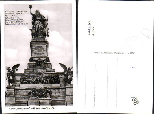 418771,Foto Ak Nationaldenkmal a. d. Niederwald Statue Monument