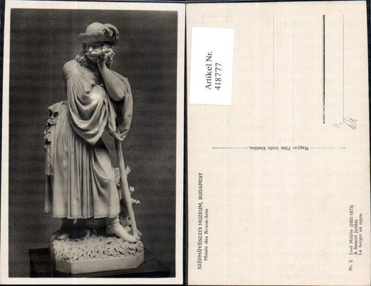 418777,Budapest Izso Miklos A busulo juhasz Szepmüveszeti Museum Statue Monument