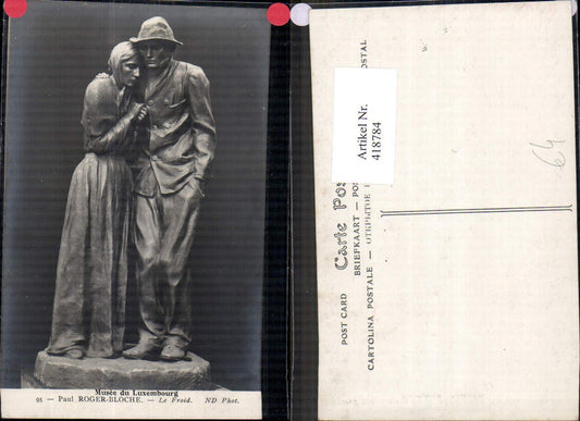 418784,Paul Roger-Bloche Le Froid Paar Statue Monument