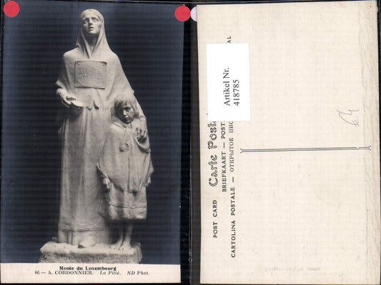 418785,A. Cordonnier La Pitie Frau m. Kind Statue Monument