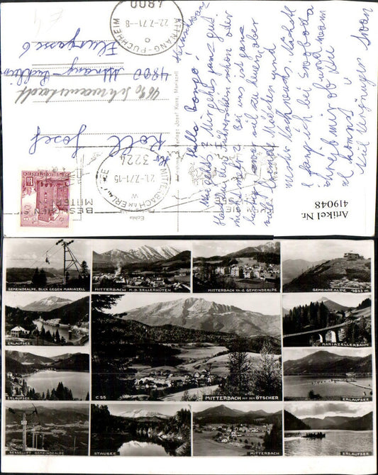 419048,Mitterbach Totale Erlaufsee See Sessellift Viadukt Mehrbildkarte