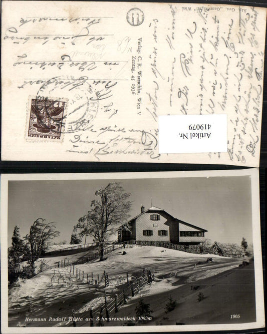 419079,Hermann Rudolf-Hütte Berghütte am Schwarzwaldeck b. Kleinzell Winterbild