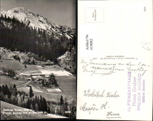 419082,Preiner Gscheid b. Prein Gasthaus Gruber m. Rax Bergkulisse