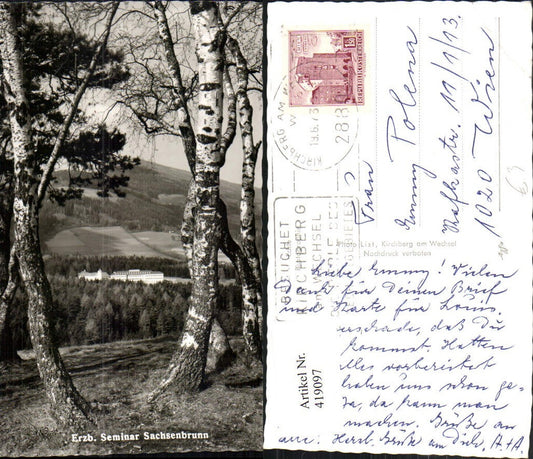 419097,Sachsenbrunn b. Kirchberg am Wechsel Erzb. Knabenseminar