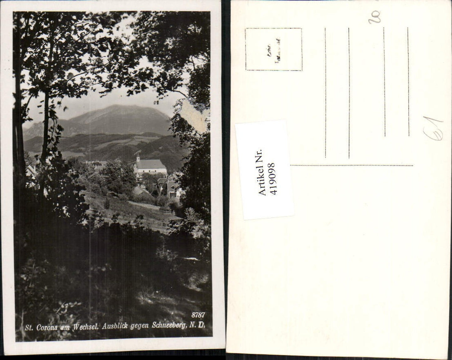 419098,St. Corona am Wechsel Teilansicht geg. Schneeberg