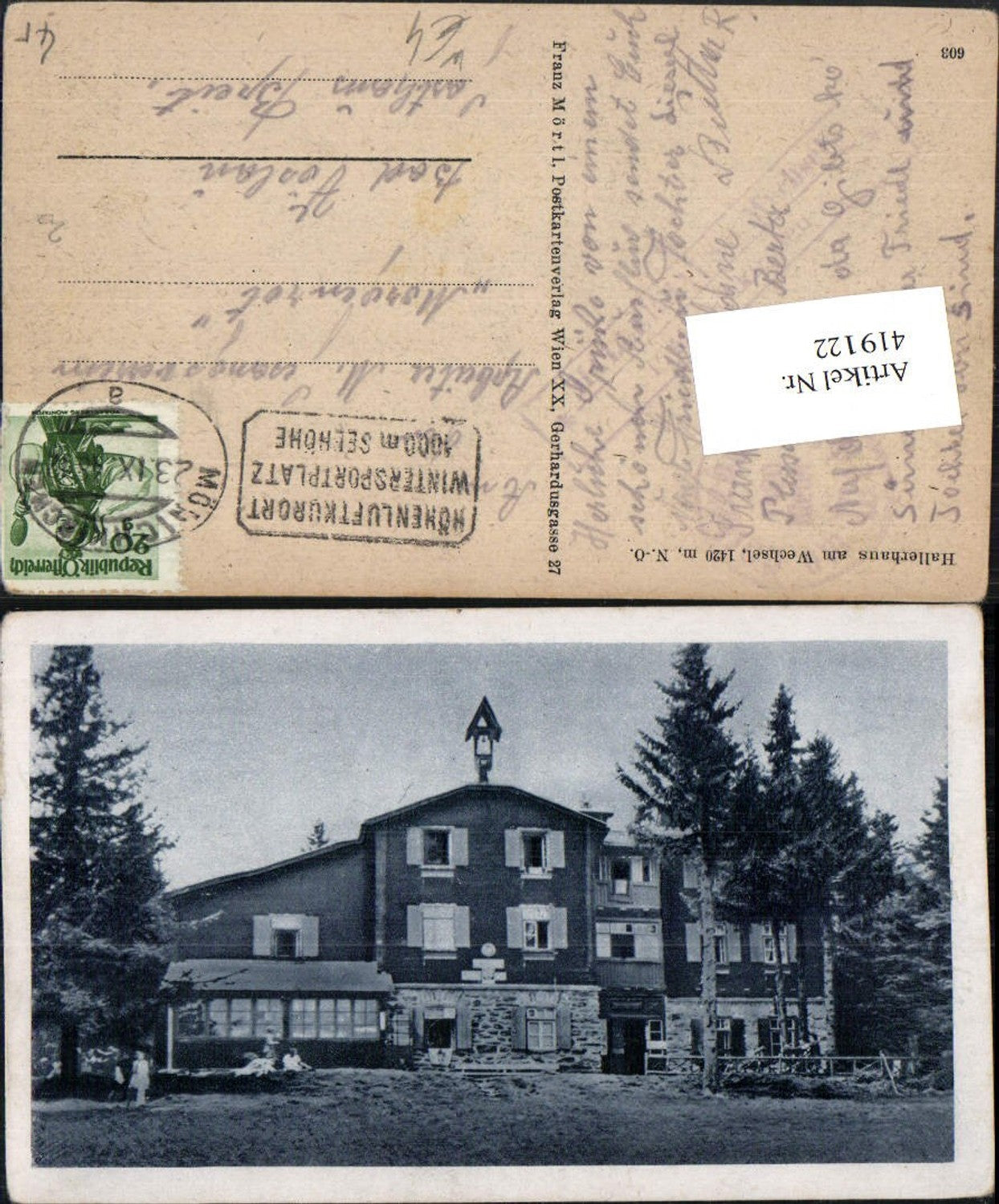 419122,Hallerhaus am Wechsel b. Mönichkirchen