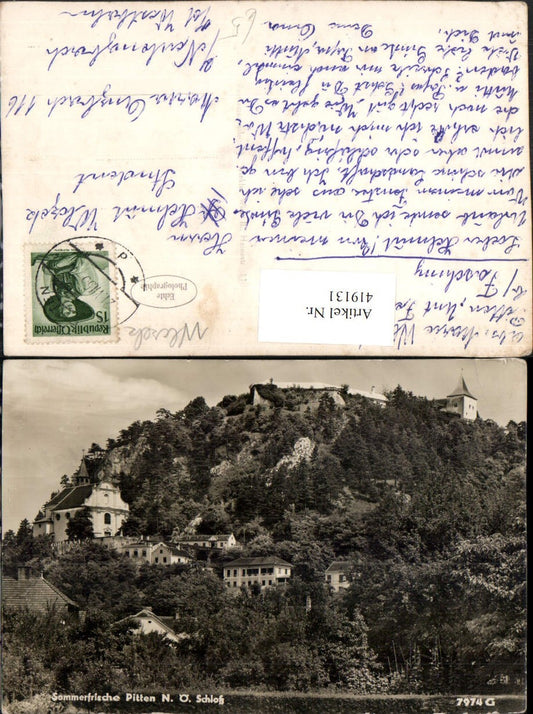 419131,Pitten Teilansicht Kirche m. Schloss