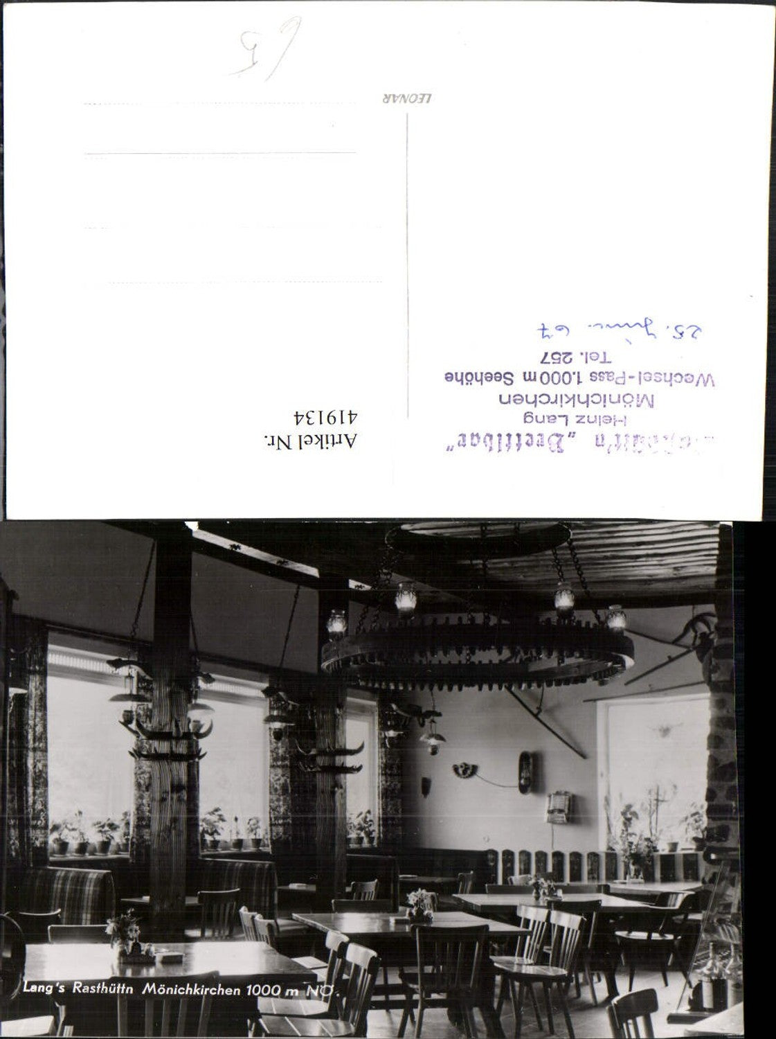 419134,Mönichkirchen Langs Rasthüttn Innenansicht