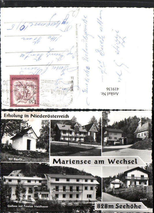 419136,Mariensee am Wechsel Siri Kapelle Gasthaus Pension Haidbauer Mehrbildkarte