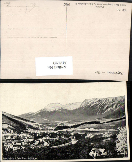 419150,Payerbach Totale m. Rax Bergkulisse