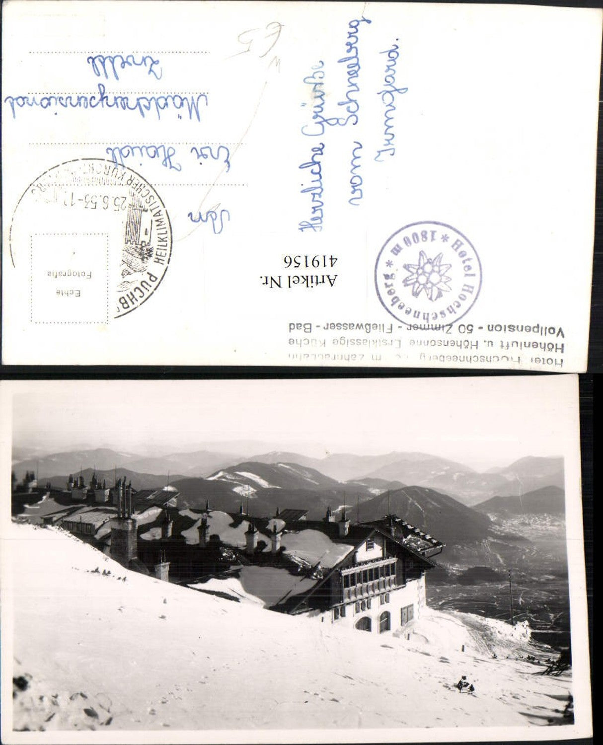 419156,Hotel Hochschneeberg b. Puchberg Bergkulisse Winterbild