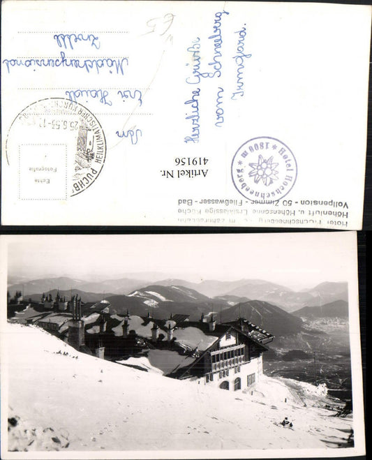 419156,Hotel Hochschneeberg b. Puchberg Bergkulisse Winterbild