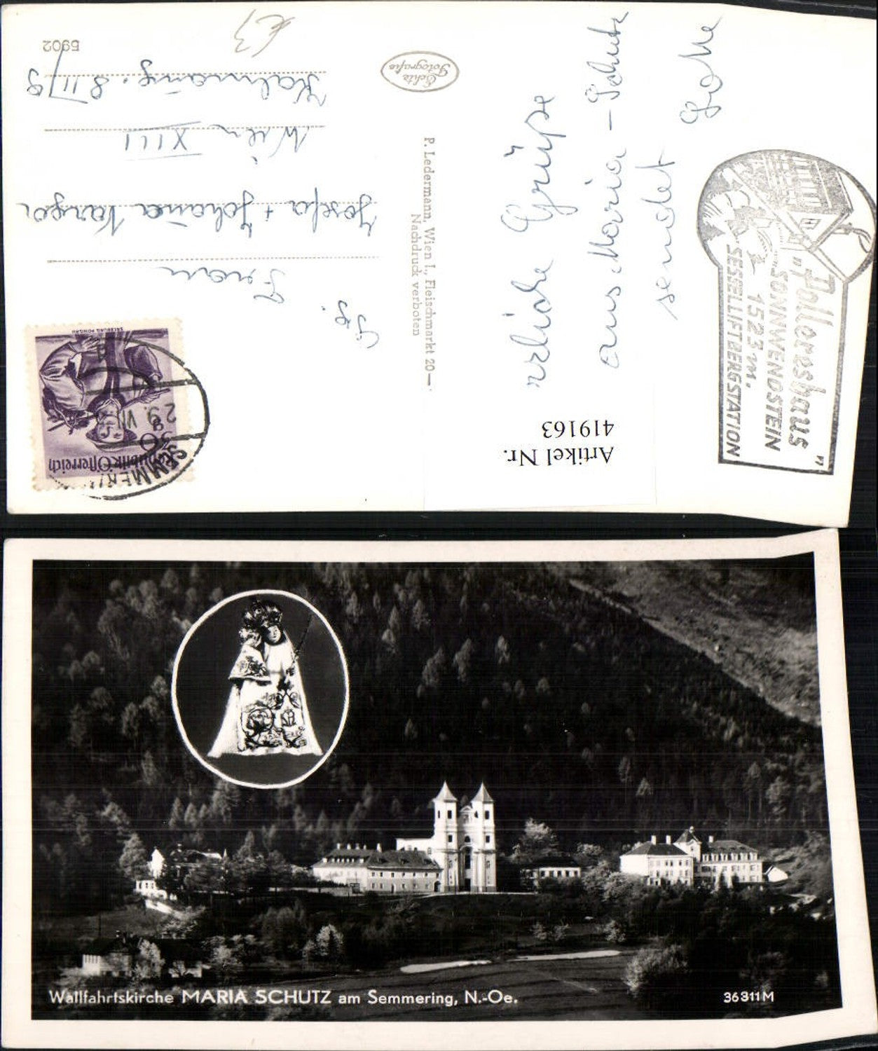 419163,Maria Schutz am Semmering Wallfahrtskirche Fotomontage Gnadenbild