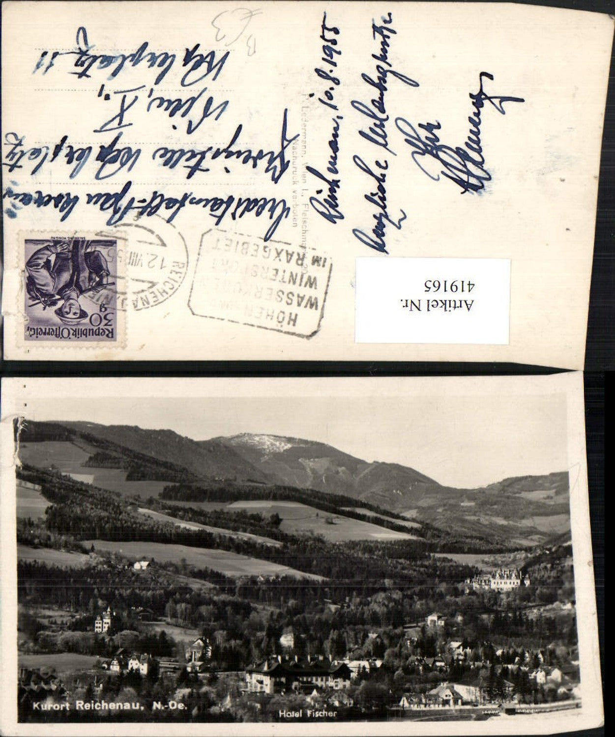 419165,Reichenau an d. Rax Teilansicht Hotel Fischer Bergkulisse