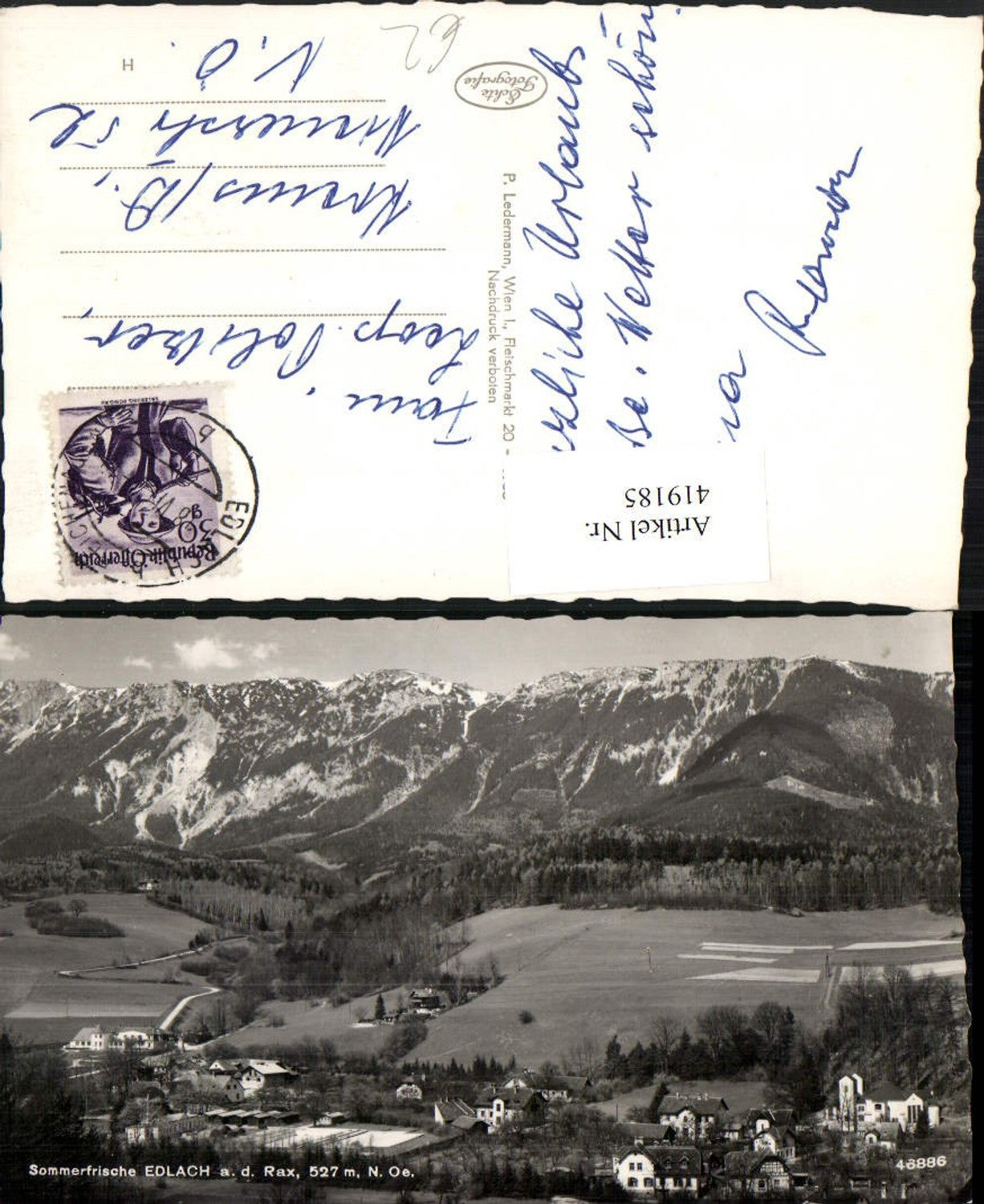 419185,Edlach an d. Rax Totale Bergkulisse