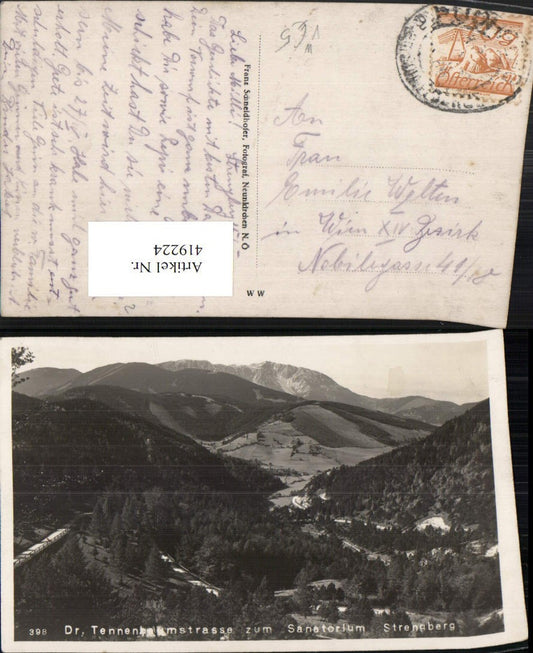 419224,Tennenbaumstraße zum Sanatorium Strengberg b. Puchberg pub Franz Schneidhofer 398