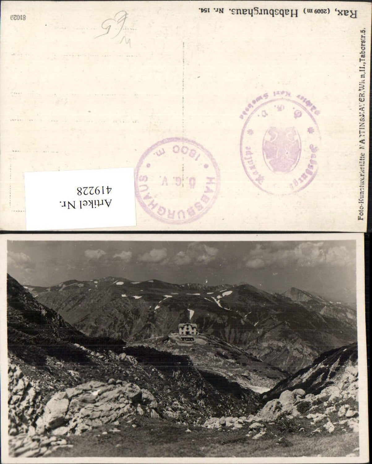 419228,Rax Habsburghaus Berghütte b. Nasswald Schwarzau Bergkulisse